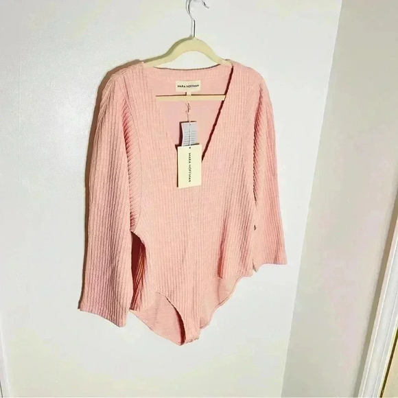 NWT Mara Hoffman Mariana Bodysuit Blush Pink Organic Cotton Eco Luxury Size XL - Picture 3 of 9